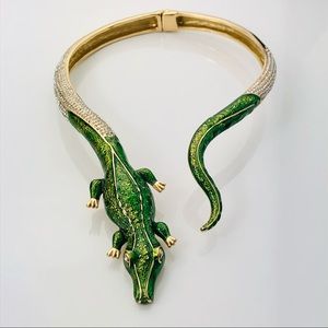 ANNA DELLO RUSSO X H&M ENAMEL CROCODILE COLLAR NECKLACE